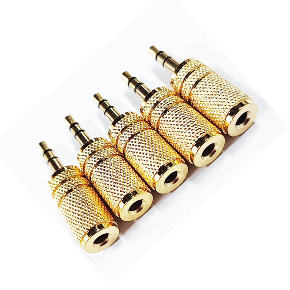 5PC 3.5mm Stereo TRS Male Plug to 3.5mm Mono TS Female Jack Audio Adapter US
