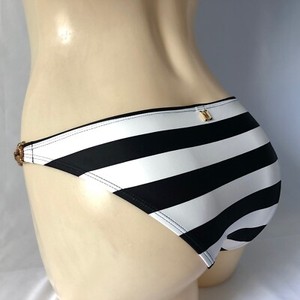 black and white striped swimsuit bottoms