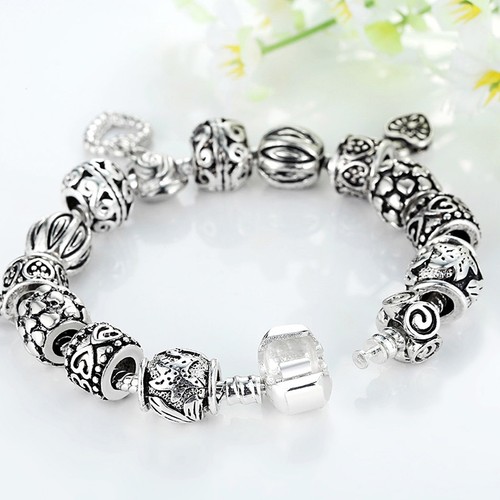 Voroco Copper Beads Pendant Bracelet Charm Glass Gorgeous To Women Girl Jewelry - Picture 3 of 6