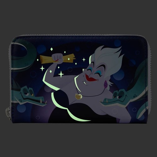 Disney Loungefly Purse - The Little Mermaid Ursula Lair Wallet Glow in the Dark - Picture 2 of 5