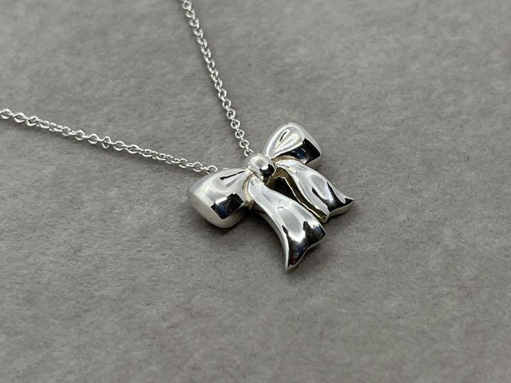 tiffany & co.bow ribbon necklace pendant silver 925 | eBay