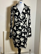 ex chain store ladies Wrap Knot geo pattern Jersey Dress