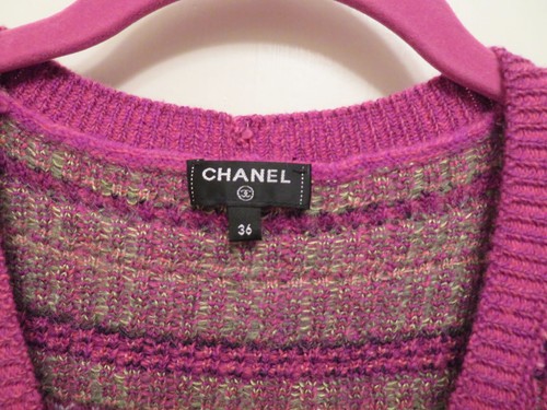 Chanel Pink Multi Cashmere Blend Cardigan Crop Sweater 36 - Picture 2 of 14