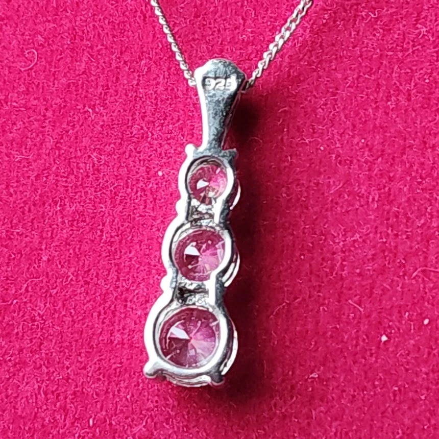 Cadena con 2 Colgantes de Diamantes Swarovski Circonitas 925 J. Francis 18" Foto 4 de 4