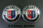 2x 82mm Genuine Alpina Car Front Bonnet Bonnet Emblem Logo Rear Boot