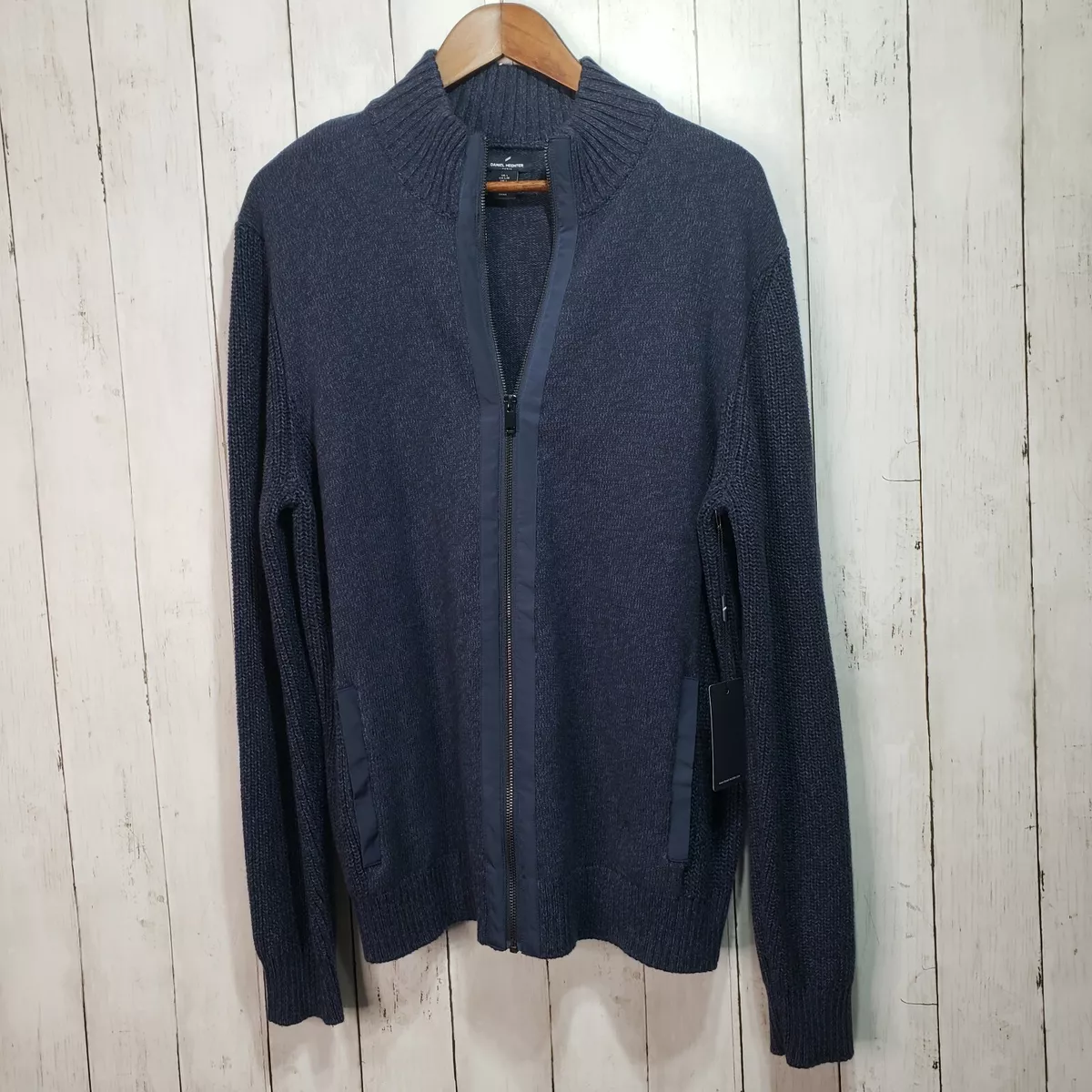 NWT Daniel Hechter Paris Men s Blue Full Zip Sweater Size X Large