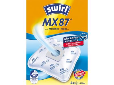 4 Staubsaugerbeutel Swirl MX87 geeignet für Moulinex Compact 1250