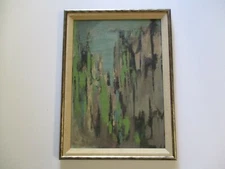 NEW YORK  PAINTING VINTAGE EXPRESSIONIST ABSTRACT NON OBJECTIVE 1950'S MODERNIST