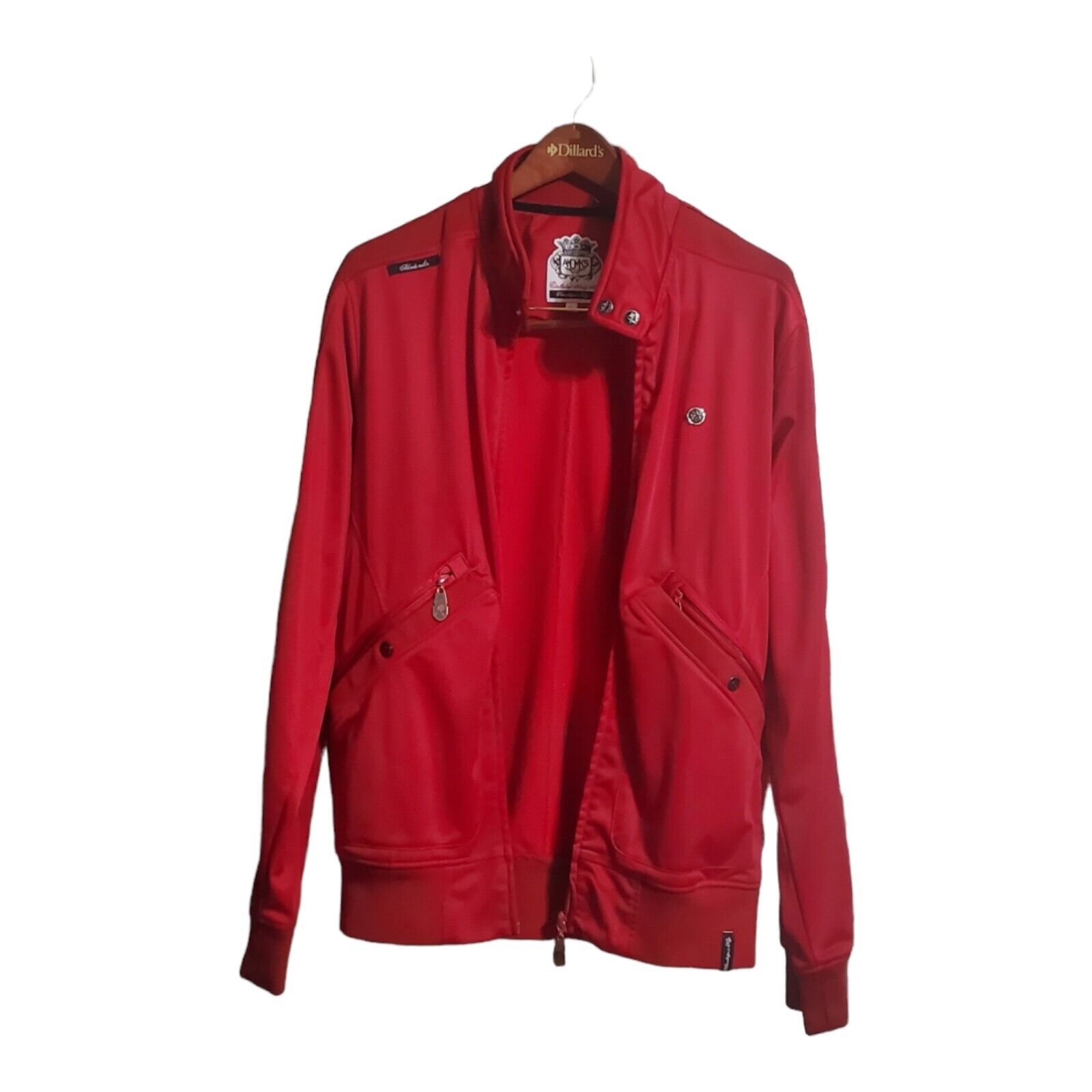 Vtg Track Jacket Red AKDMKS Size Large Members On… - image 5