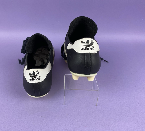 Adidas Uwe Black Football Boots White Stripes True Vintage Sports Shop Find S5 - Picture 2 of 7