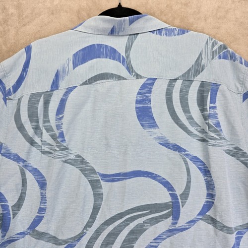 Tommy Bahama Mens Hawaiian Shirt 100% Silk Abstract L Blue Tropical Ocean - Picture 16 of 20