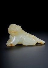 Rare Chinese Hetian Jade Tiger Beast the Han dynasty 206 B.C.-220A.D.