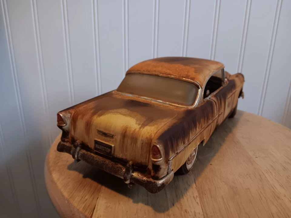 Chevy 1956 abandonado a presión 1/18 desgastado oxidado depósito de chatarra ¡Hallazgo de granero! Foto 4 de 4