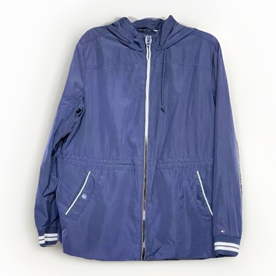   TOMMY HILFIGER   Size XL Blue Hooded Yacht Sailing Jacket Windbreaker EUC