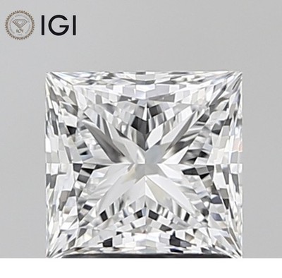 IGI Certified Lab Grown CVD Diamond Princess Cut 2.09 Ct D Color VVS2 Clarity