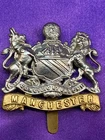Genuine WW1 The Manchester Regiment OR Bimetal Cap Badge w/slider