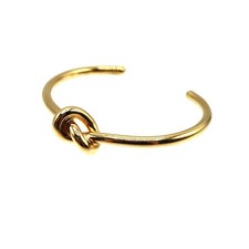 CELINE Knot Extra Thin Bracelet Gold Brass 14.5cm 10.8g Used