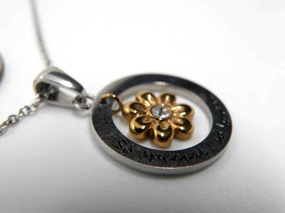 Hallmark JCM Daisy So Special So Loved Stainless Steel Mix Tone Crystal Necklace - Image 4 of 4