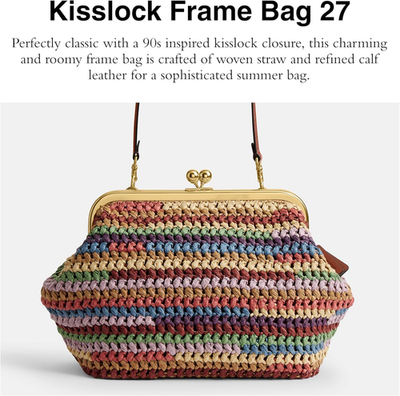 COACH Kisslock Frame Bag 27 in Straw | eBay COACH Kisslock Frame Bag 27 in Straw | eBay