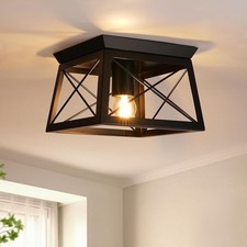 Black Ceiling Light Fixtures - E27 Industrial Flush Mount Ceiling Light
