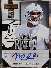2013 Panini Playbook Signatures Gold 1/25 Mychal Rivera Auto RC Raiders EBAY 1/1