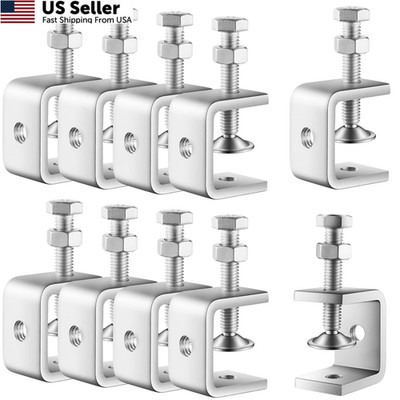 10 Pcs 304 Stainless Steel C Clamp Mini Tiger 1Inch 3 3/8 Inch, Silver