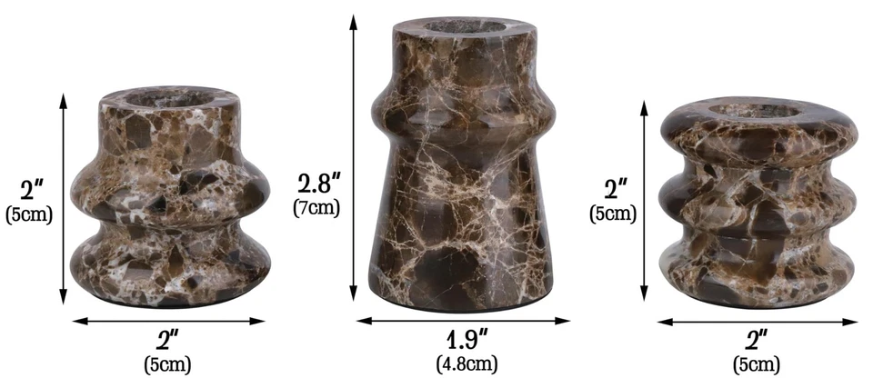 Мраморный подсвечник набор из 3 конусообразных подсвечников мантии свечи стойка для... - Изображение 2 из 4