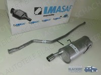 Imasaf Auspuff Set für Peugeot 206 SchräGheck 1.1I + 1.4I 2000- | + Chromblende