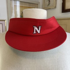 Nebraska Cornhuskers Vintage Visor Hat Cap Adjustable Red Embroidered Logo