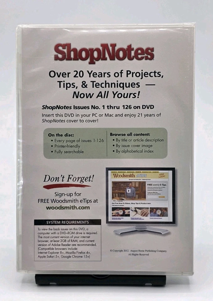 Woodsmith Back Issue Library 1 Thru 204 1979-2012 DVD-Rom PC or Mac New Sealed - Image 2 of 4