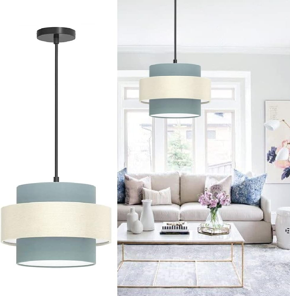 Lampada LED Tamburo Sospensione Stile Nordico Altezza Regolabile