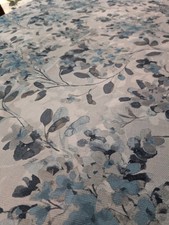 Blue Floral Fabric Tablecloth 67" X 51.5" Polyester