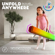 LEAP GYMNASTIC 8FT FOLDING BALANCE BEAM RAINBOW