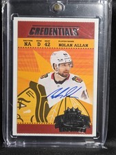 2024-2025 CREDENTIALS NOLAN ALLAN CHI BLACKHAWKS RETRO TICKET AUTO RC