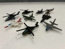 Lot of 9 Vintage Micro Machines Airplanes Jets Fighters Helicopters Galoob 90's