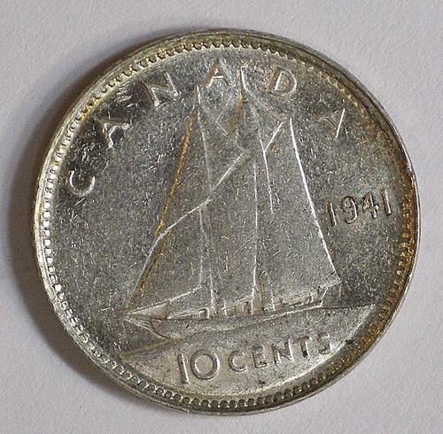 1941 Canada 10 Cent silver coin UNCIRCULATED bright KM-34 #16193