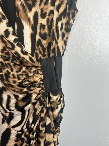 Joseph Ribkoff cheetah dress size uk 16 sleeveless animal print midi wrap belt - Picture 6 of 12