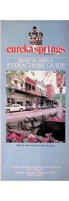 Eureka Springs AR Map & Attractions Guide Chamber of Commerce 1990s Ozarks