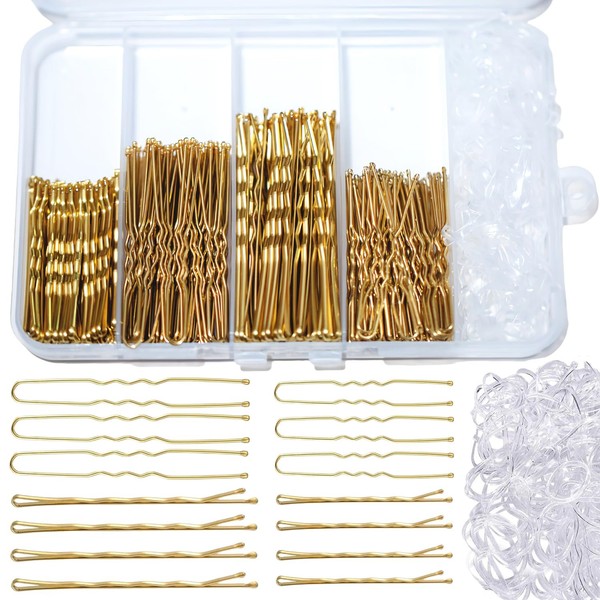 300 StüCk Haarnadeln Bobby Pins Gold Set, Metal Haarklammern Damen | 100-image
