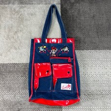 Vintage Powerpuff Girls Denim Tote Bag Red Patent Trim Cartoon Network Y2K Kids