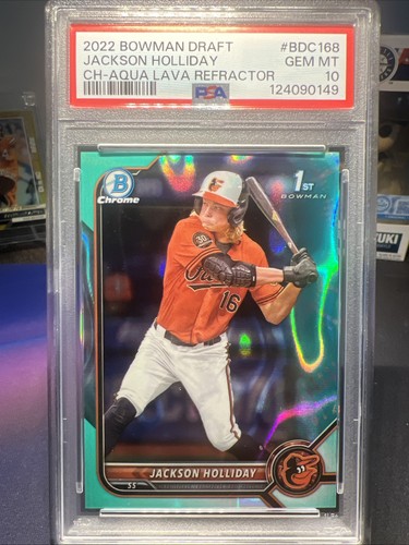 2022 Bowman Draft Chrome Jackson Holliday #BDC-168 Aqua Lava Refractor /199 (RC)