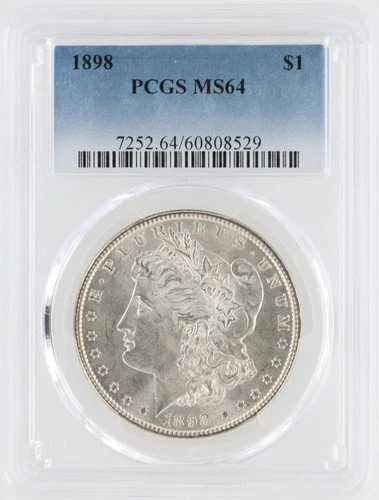 1898 Morgan Silver Dollar PCGS MS64 S$1 Philadelphia Minted No Reserve