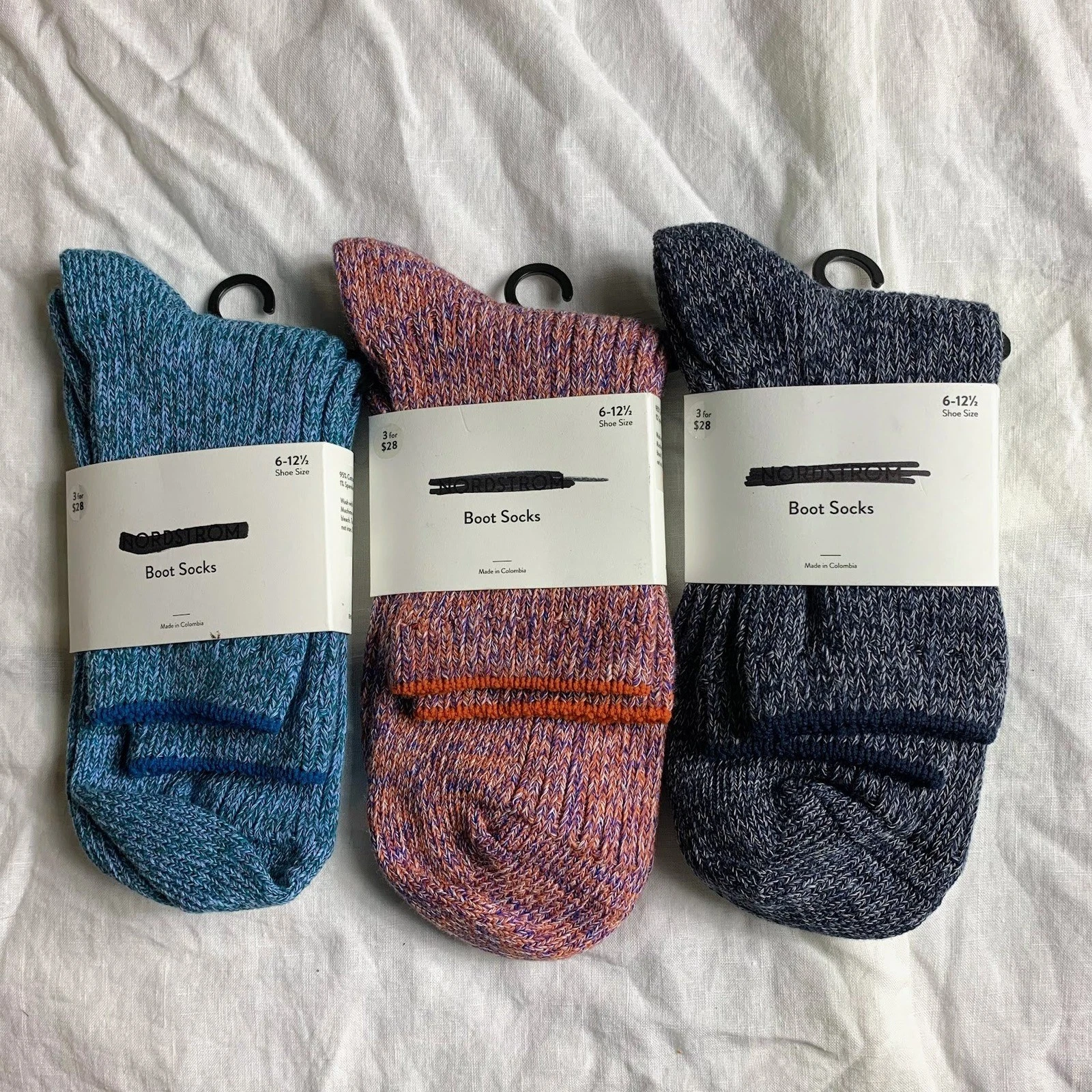Nordstrom 3 Pack Heathered Boot Socks Womens 6 12 womens size Shoe Size