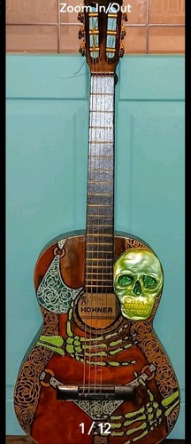Hohner International Acoustic Guitar Artist Redesigned Skeleton Themed