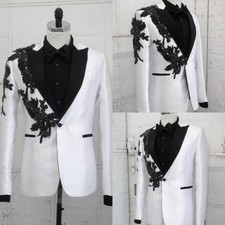 Men's Black Rhinestones Jacket for Groom Wedding Banquet Evening Party Blazers