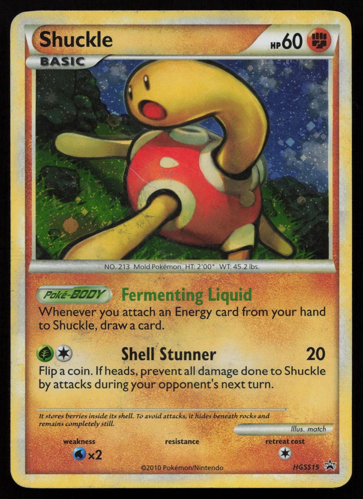 Shuckle HGSS15 Holo Promo HGSS Black Star Pokemon English LP