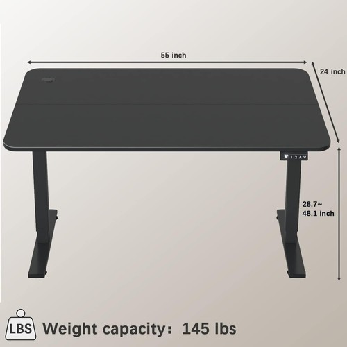 Electric Height Adjustable Standing Desk Large 55 x 24 Inches Sit Stand Up De... - Picture 3 of 7