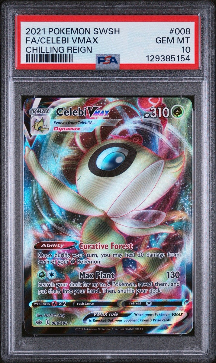 Celebi VMAX (008/198) [Holo] (PSA 10) - Pokémon - Chilling Reign