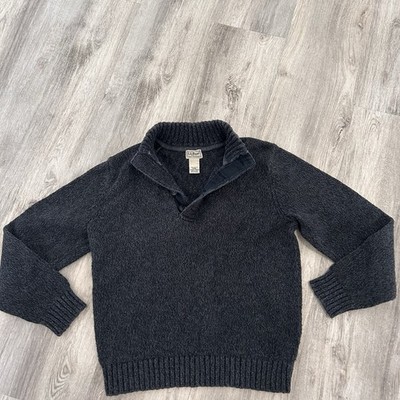 L.L.Bean Shawl Collar Sweater Men s M Gray Heavy Nature Hiking Outdoor Preppy