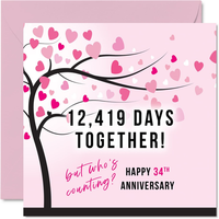 Lustige Karte Zum 34. Hochzeitstag FüR Frau Oder Ehemann – 12419 Days Together –